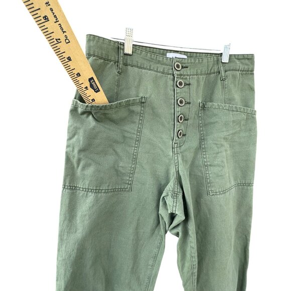 PISTOLA Pants Size 28 Tammy High Rise Ankle Button Hem Colonel Green - Picture 8 of 10